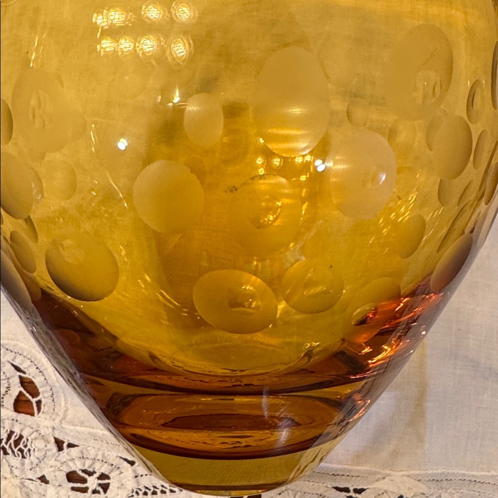Vintage Krosno Poland Morocco vase w/distinctive air bubble or bullseye pattern - Picture 5 of 10
